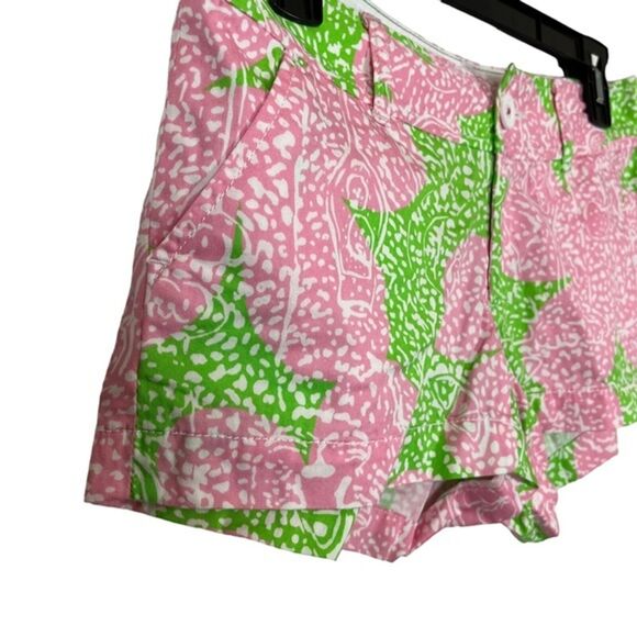 LILLY PULITZER Pink Green THE WALSH SHORT 100% Cotton Fruit Print Shorts sz 00 - Picture 10 of 12